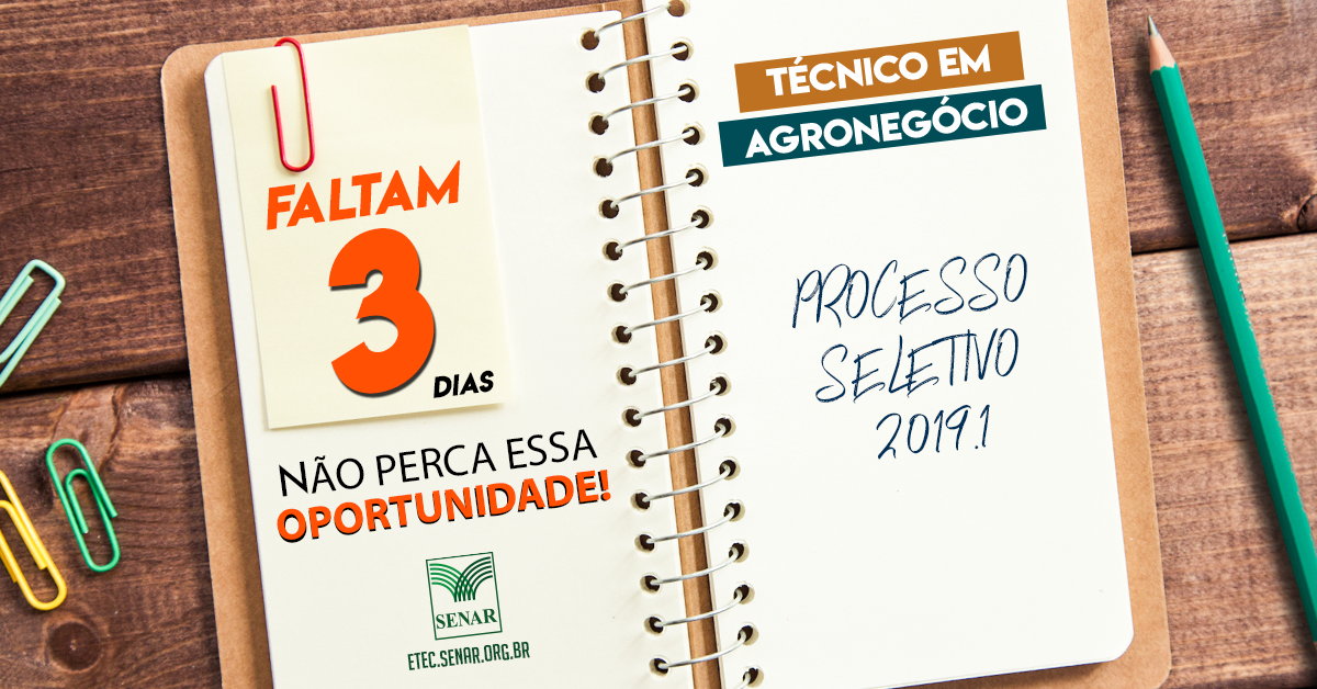 Últimos dias de inscrição para o curso Técnico gratuito em Agronegócio do Senar