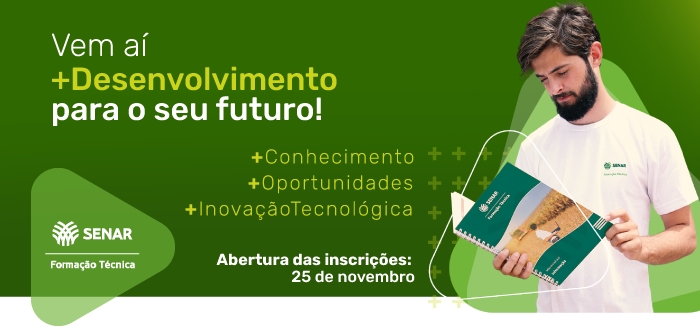 Processo Seletivo da Formação Técnica EaD do Senar 2023.1 inicia dia 25 de novembro