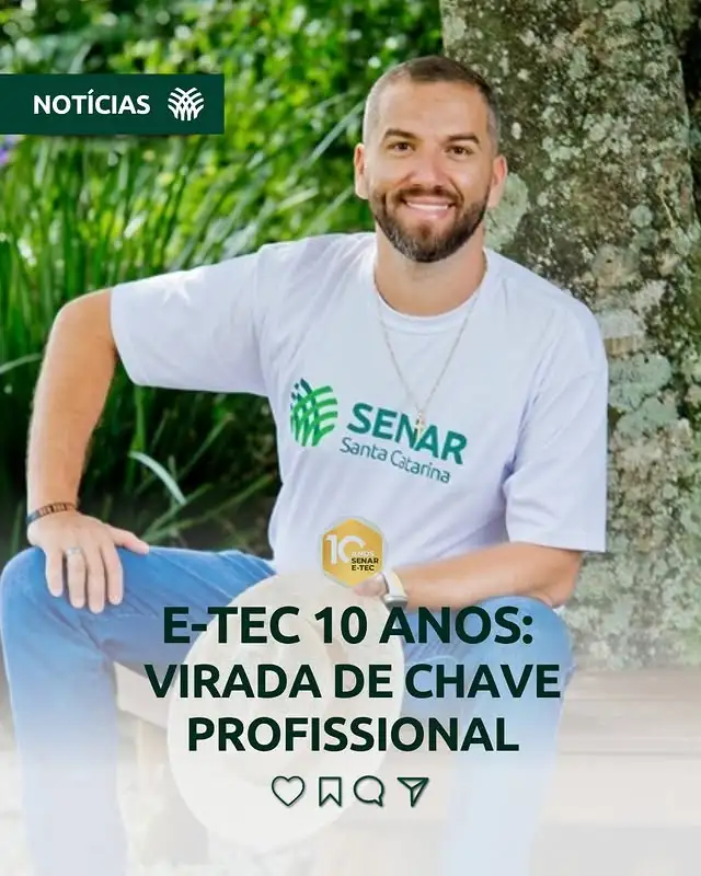 Imagem de fundo sobre o feed instagram Senar E-Tec