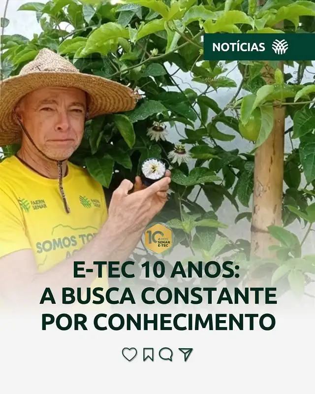 Imagem de fundo sobre o feed instagram Senar E-Tec