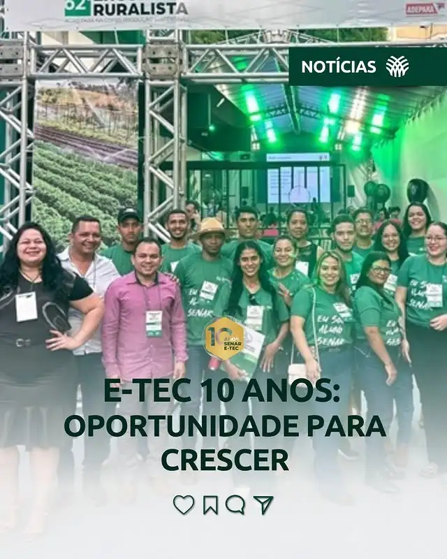 Imagem de fundo sobre o feed instagram Senar E-Tec
