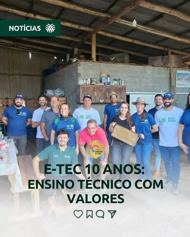 Imagem de fundo sobre o feed instagram Senar E-Tec