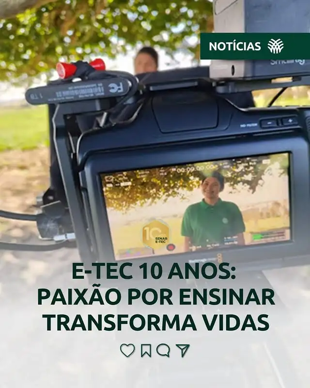Imagem de fundo sobre o feed instagram Senar E-Tec